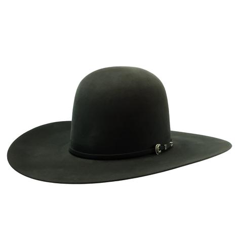 South Texas Tack Horseman Open Crown 10X 4.5" Brim Charcoal Felt Hat 